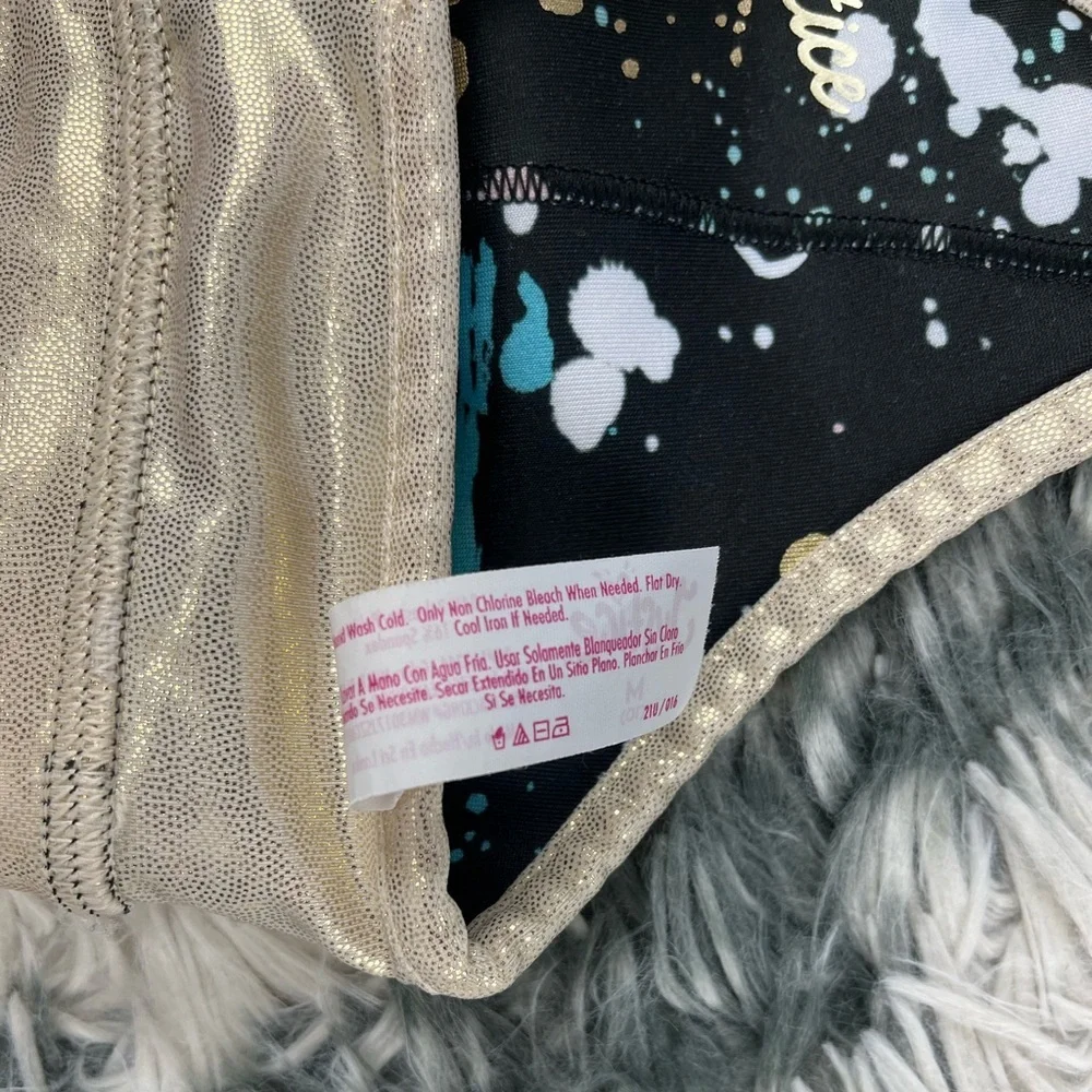Justice Kids Girls Dance Gymnastics Sports Bra Multi-color Sz M (10) Reversible
